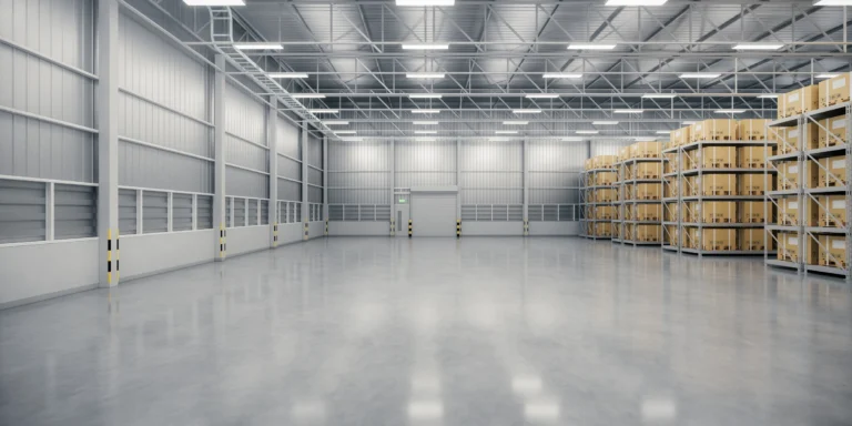 Large industrial facility showcasing smooth, durable floor surfaces protected by petroleum-free protective coatings engineered for long-term performance and compliance.